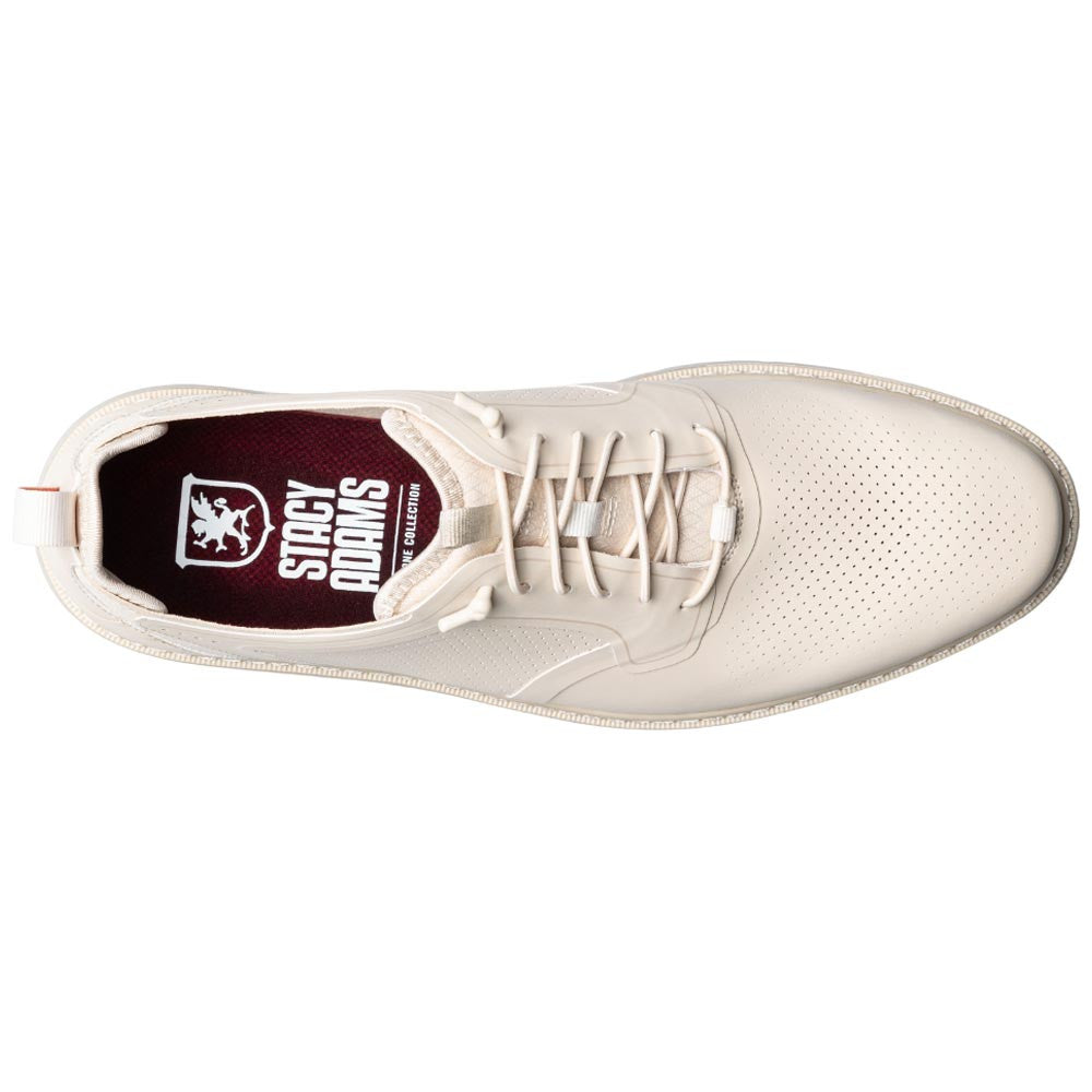 Stacy Adams Synchro Plain Toe Elastic Lace Cream Casual Hybrid Shoes for Men