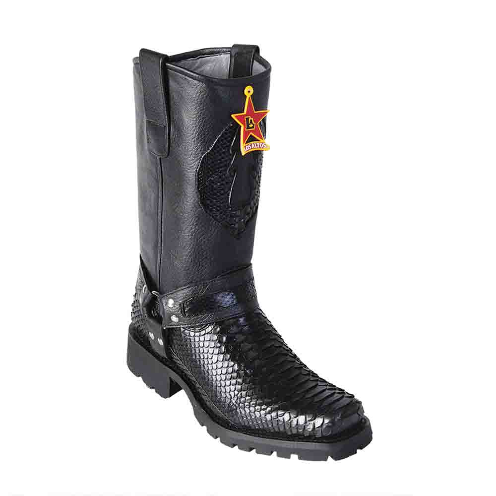 Los Altos Black Pyhton Men’s Biker Boot