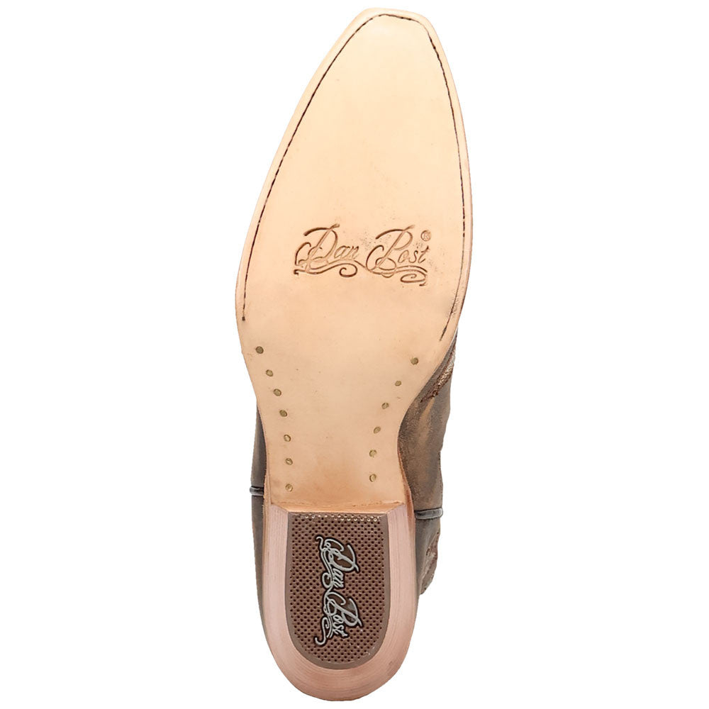 Dan Post Mesa Honey Leather Snip Toe Western Cowgirl Boots