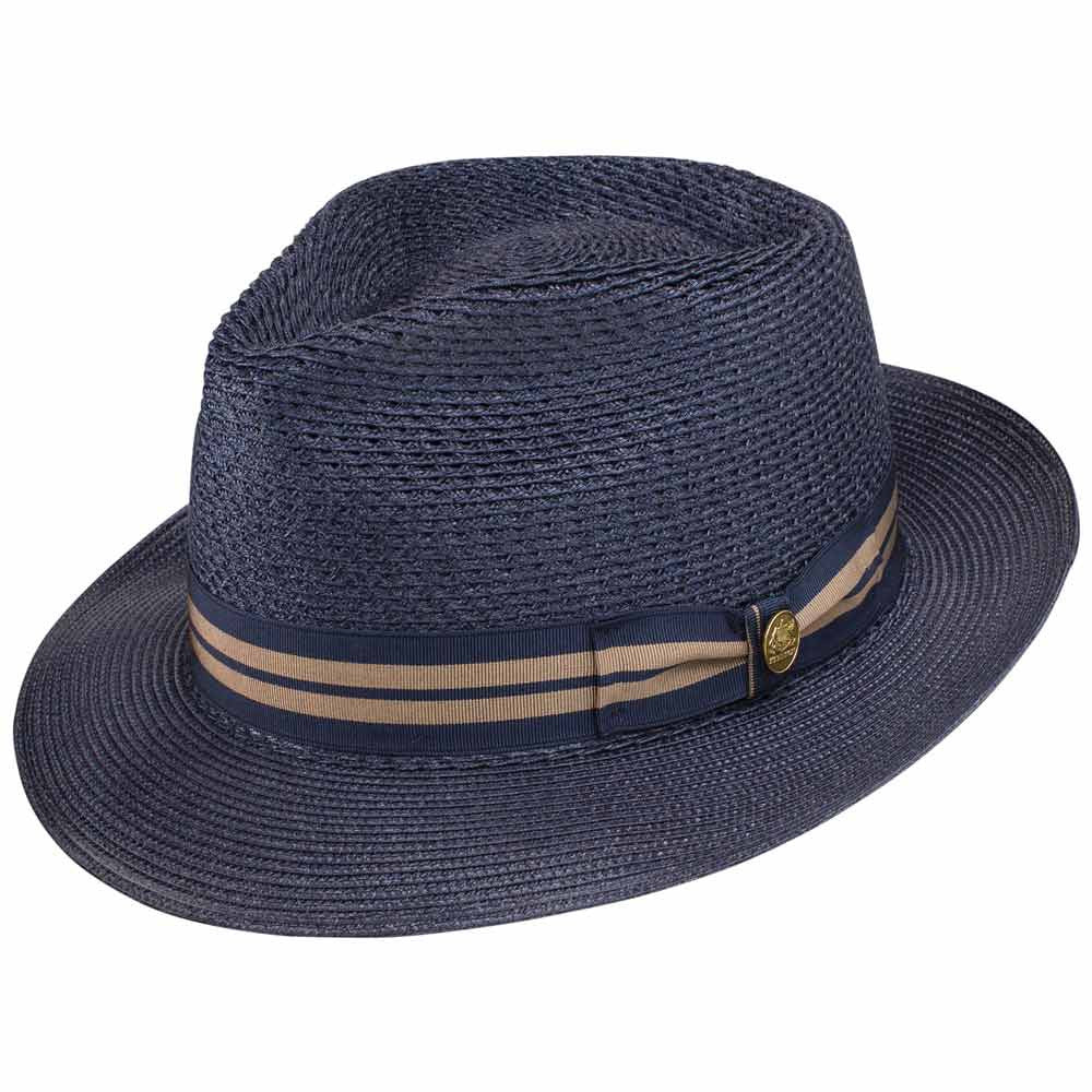 Stetson Nuntucket Navy Milan Finish Cowhide Sweat Band Hat
