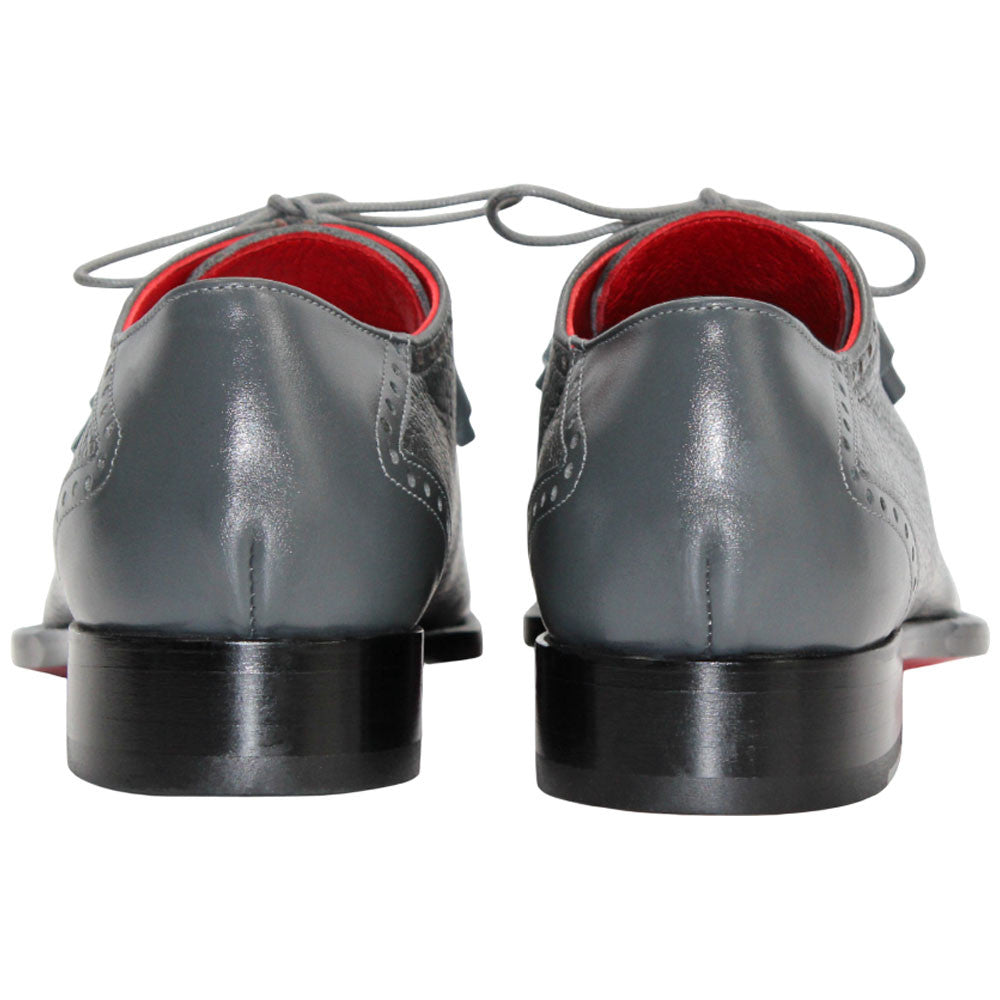 Bosco Grey Deer Skin Leather Lace Ups | Emilio Franco Dress Shoes for Men