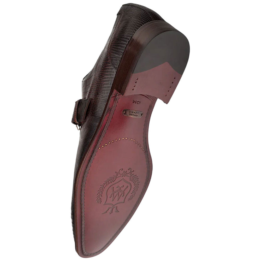 Mezlan Omero Brown Lizard Leather Monk-Oxford Hybrid Dress Shoes