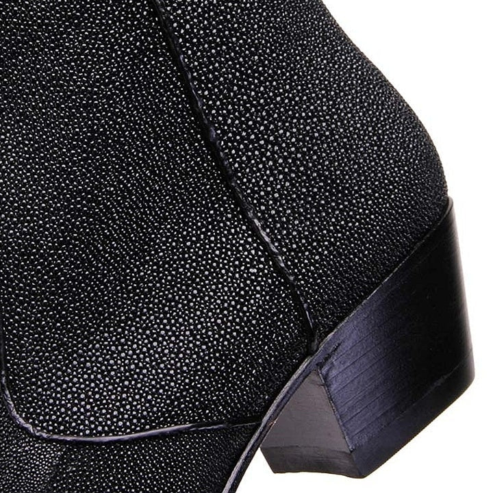 Los Altos Black Genuine Stingray - shoeclassix.com