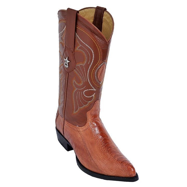 Los Altos Cognac J - Toe Genuine Ostrich Leg - shoeclassix.com