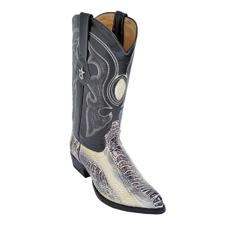 Los Altos Men's Natural Ostrich Leg Boots - shoeclassix.com