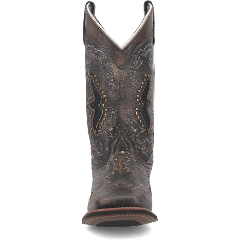 Laredo Spellbound BlackTan Leather Square Toe West Cowgirl Boot (US Women Size)