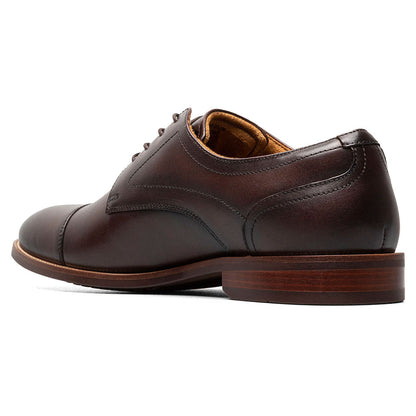 Florsheim Rucci Brown Smooth Leather Cap Toe Derby Dress Shoes (USA Men Size)