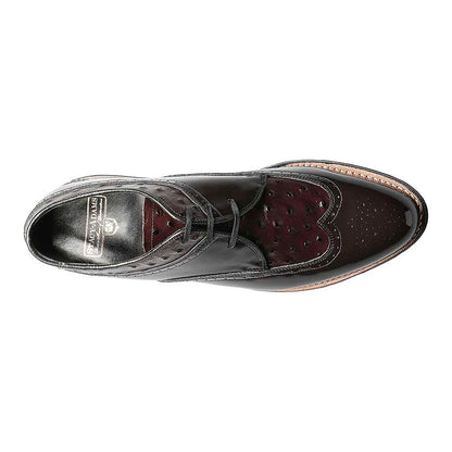 Stacy Adams Dayton Burgundy Ostrich Print Wingtip Oxford