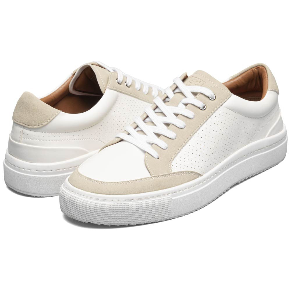 Stacy Adams Dorian White Smooth Leather Moc Toe Casual Shoes (USA Men Size)