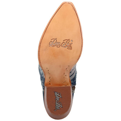Dan Post Darlin Denim Leather SnipToe Western Cowgirl Zipper Boot(US Women Size)