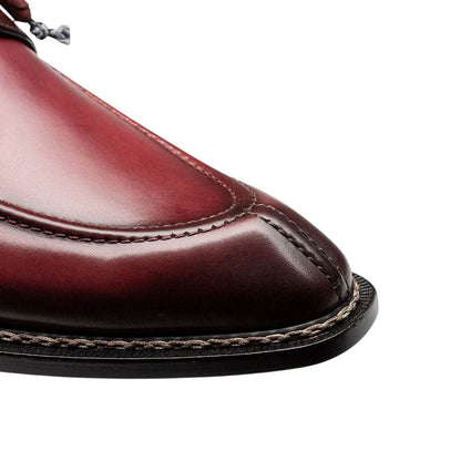 Mezlan Men’s Belmonte Burgundy Hand-Finished Patina Calf Skin Derby Shoes