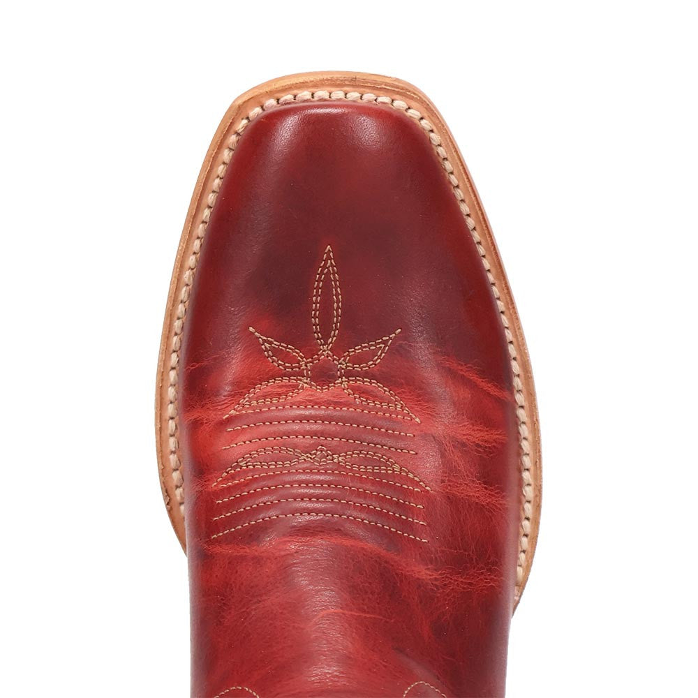 Dan Post Adelaide Stockman Red Leather Cutter Toe Western Cowgirl Boots