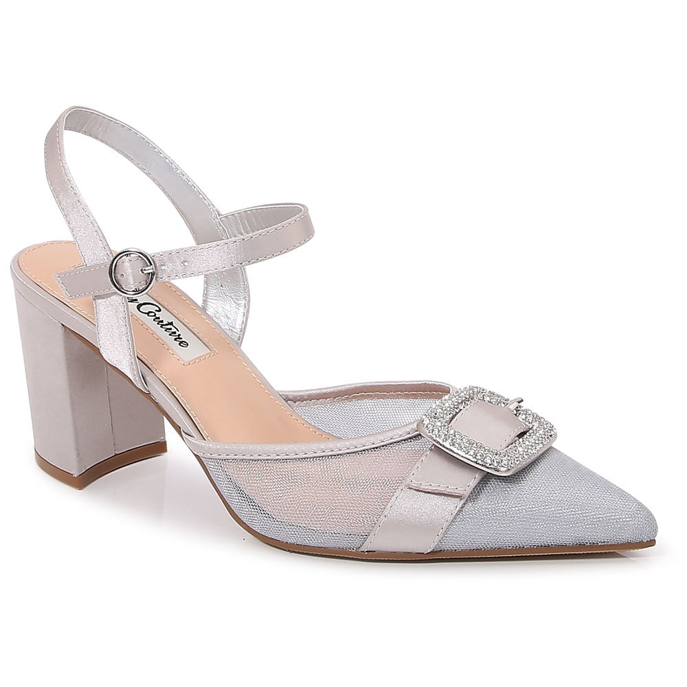 Lady Couture Bianca 3” Heel Pump in Silver