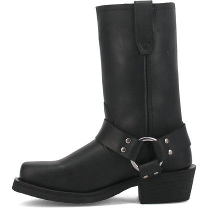 Dingo Molly Black Leather Snoot Toe Western Fashion Harness Boot(US Women Size)