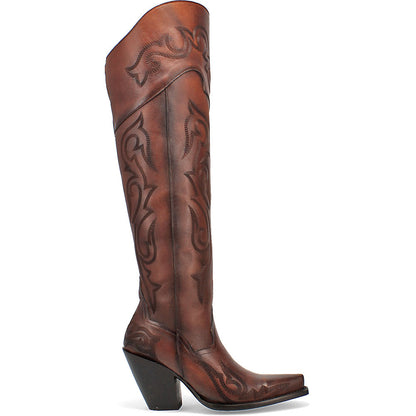 Dan Post Seduct Chestnut Leather Snip Toe Western Cowgirl Boot (USA Women Size)