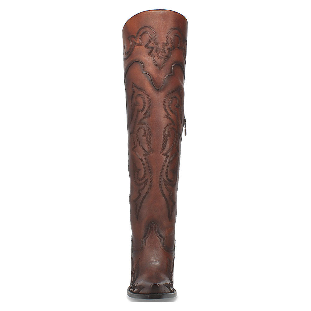 Dan Post Seduct Chestnut Leather Snip Toe Western Cowgirl Boot (USA Women Size)