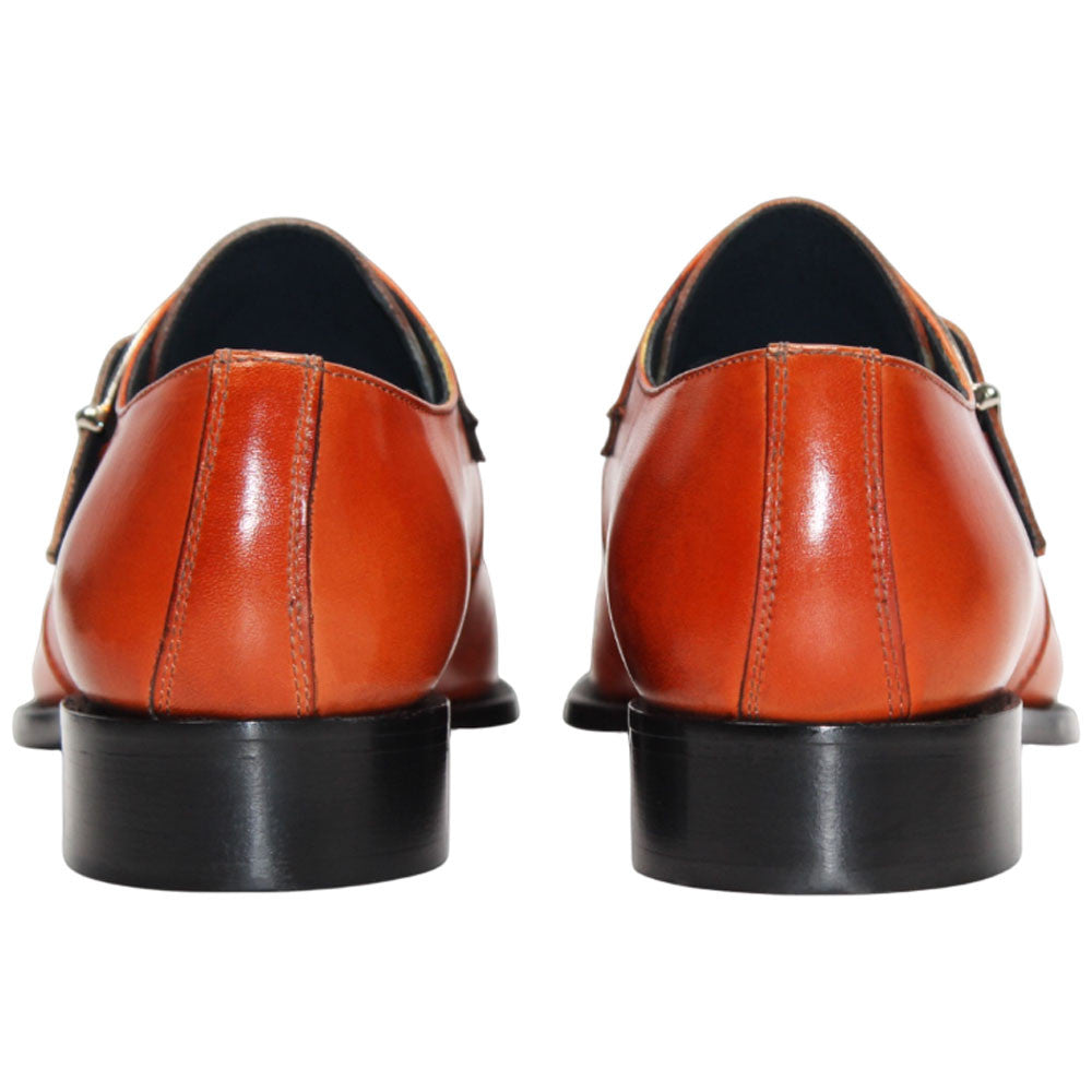 Garda Orange Calfskin Monstraps Moc Toe Oxfords | Duca Dress Shoes for Men