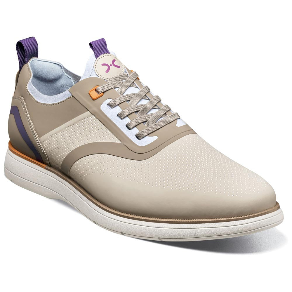 Stacy Adams Men’s Plain Toe Cream Elastic Lace Up Casual Hybrid Everidge