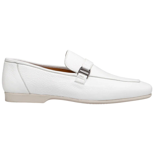 Mezlan Men's Alarcon White Deer Leather Soft Slip-On Luxury Loafer