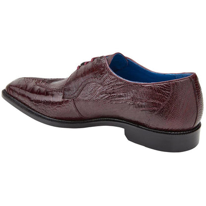 Belvedere Siena Men's Burgundy Genuine Ostrich Skin Lace-Up Shoes