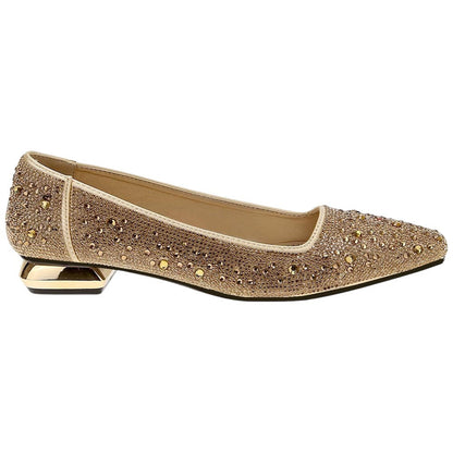 Lady Couture Fever Women's Gold Rhinestone Crystal Pointed Toe Dress Shoes