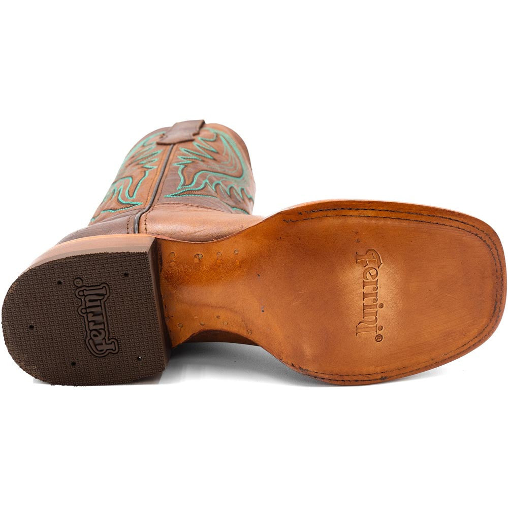 Ferrini Men’s Beau Honey Square Toe Leather Cowboy Boots