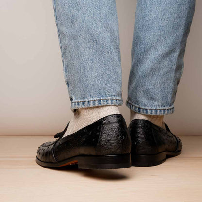 Marco Di Milano Aubiere Black Ostrich Loafers