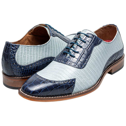 Stacy Adams Tarango Modified Cap Toe Dark Blue Multi Oxford Shoes for Men