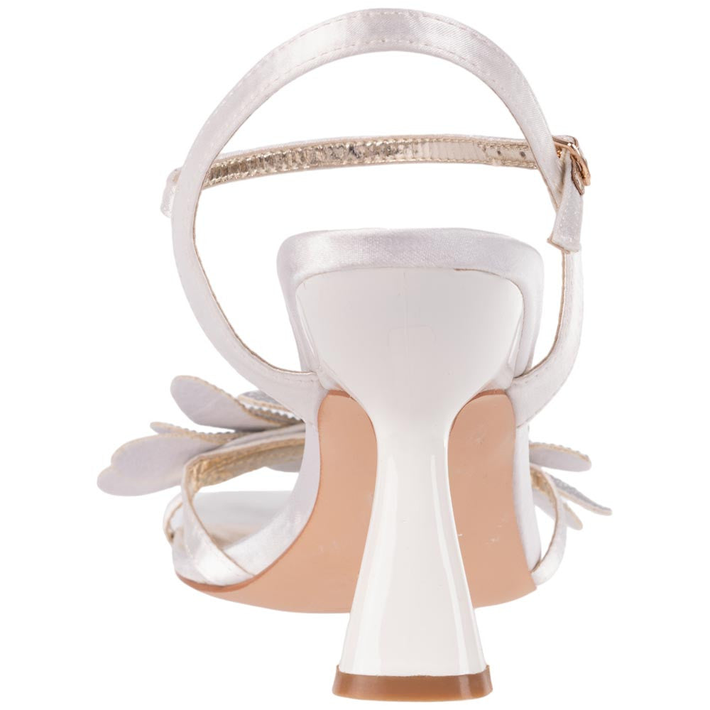 Lady Couture Lust Ivory Rhinestone Petal Slingback Heels