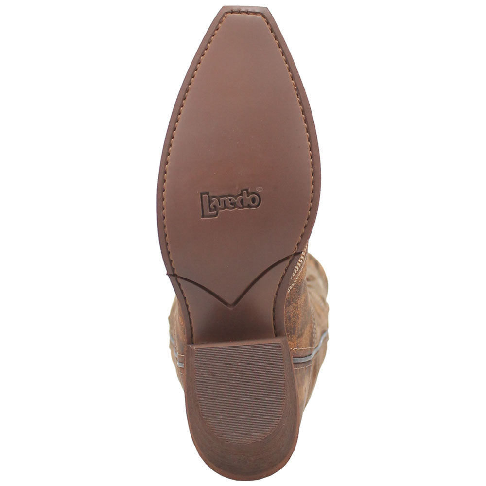 Laredo Emmylee Tan Leather Snip Toe Western Cowgirl Boots (USA Women Size)