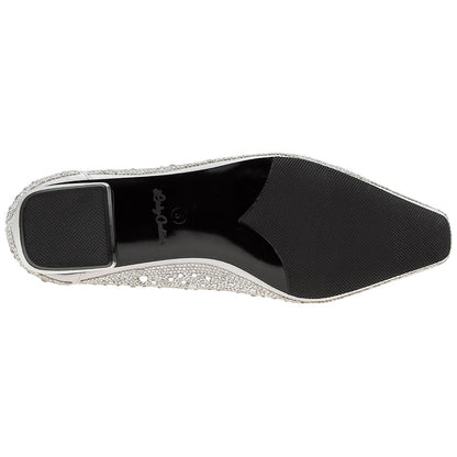 Lady Couture Fever Women's Silver Rhinestone Crystal Pointed Toe Dress Shoes