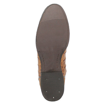 Dingo Trail Boss Tan Crocodile Print Round Toe Western Cowboy Boot (US Men Size)
