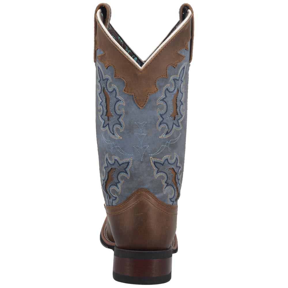 Laredo Isla Tan Leather Broad Square Toe Western Cowgirl Boots (USA Women Size)