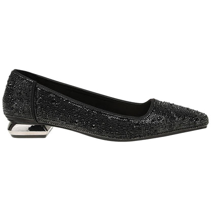 Lady Couture Fever Women's Black Rhinestone Crystal Pointed Toe Dress Shoes