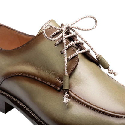 Mezlan Belmonte Men’s Olive Hand-Burnished Patina Calfskin Dress Derby Shoes