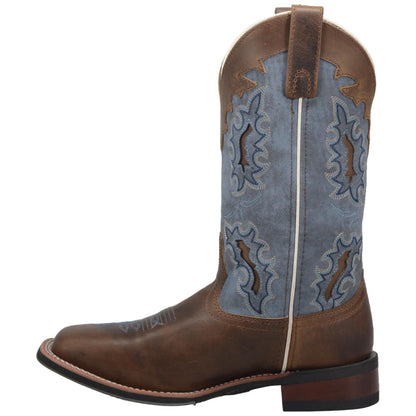 Laredo Isla Tan Leather Broad Square Toe Western Cowgirl Boots (USA Women Size)