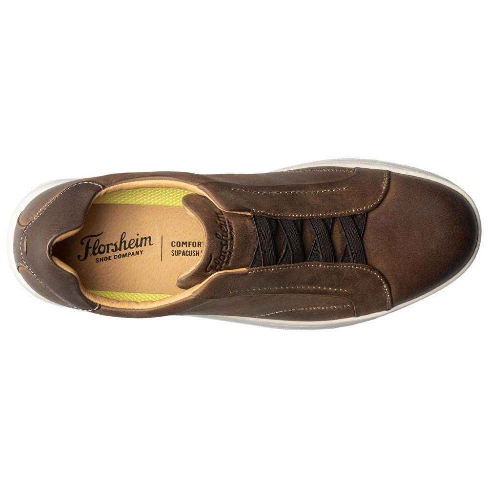 Florsheim Monopoli Brown CH Elastic Lace To Toe Casual Sneaker (USA Men Size)