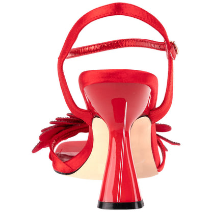 Lady Couture Lust Red Rhinestone Strappy Slingback Heels