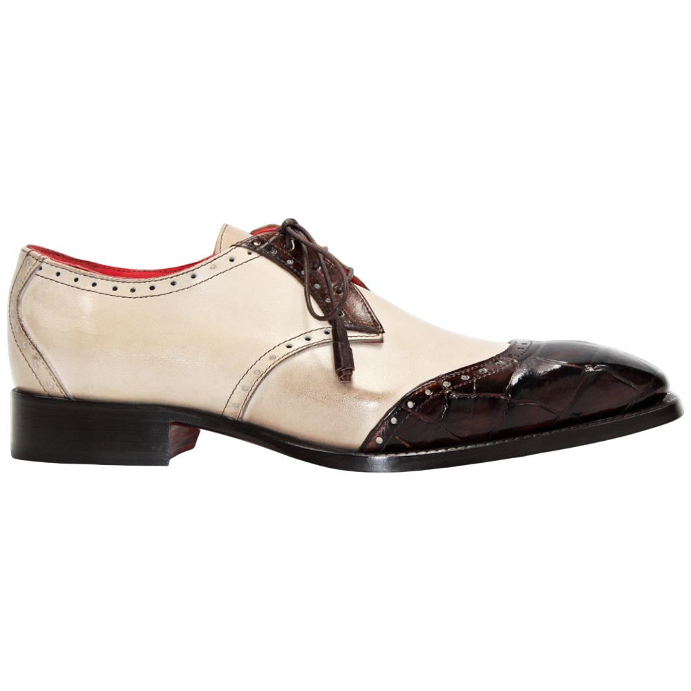 Fennix of Italy Genuine Alligator Skin JAX Brown Multi Derby Shoes (US Men Size)