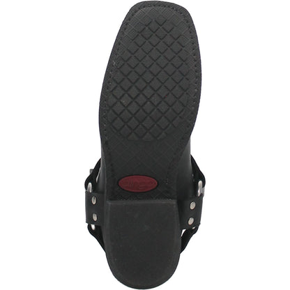Dingo Molly Black Leather Snoot Toe Western Fashion Harness Boot(US Women Size)