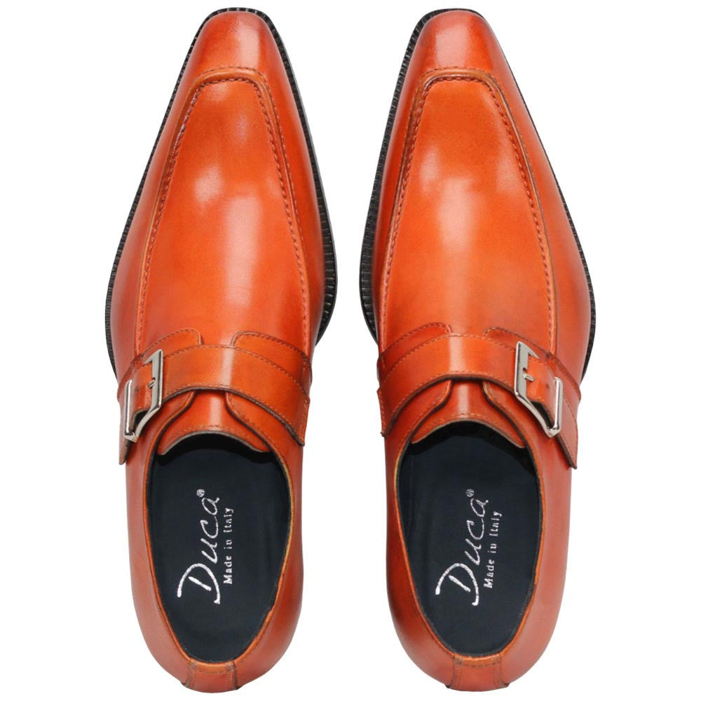Garda Orange Calfskin Monstraps Moc Toe Oxfords | Duca Dress Shoes for Men