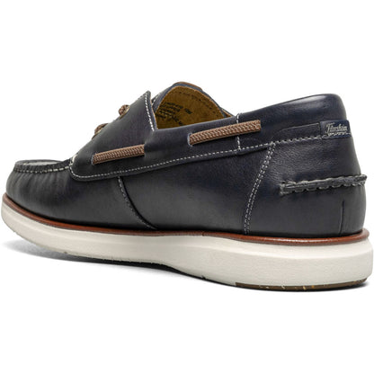 Florsheim Tropics Navy Elastic Lace Moc Toe Men’s Boat Shoes