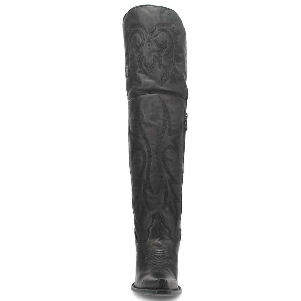 Dan Post Women’s Jilted Black 20” Snip Toe Over-the-Knee Zipper Boot