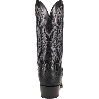 Dan Post Ringold Lizard Skin Antique Black 13" Cowboy Heel Boots (USA Men Size)