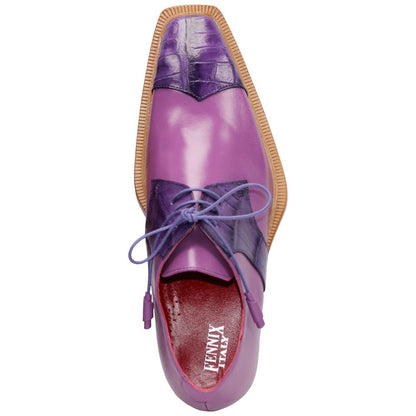 Fennix of Italy Genuine Alligator Skin LANDON 2 Purple Multi Shoe (USA Men Size)
