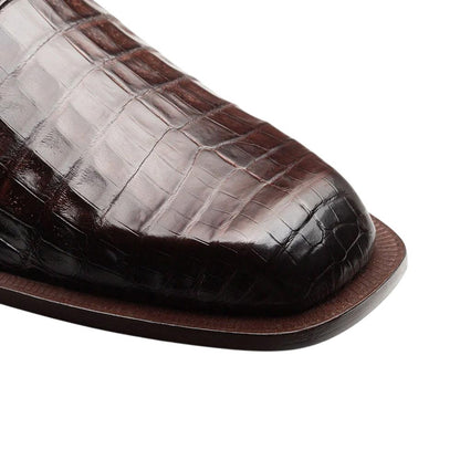 Mezlan of Spain Ugo Genuine Crocodile Skin Lace Up Dress Shoes in Brown