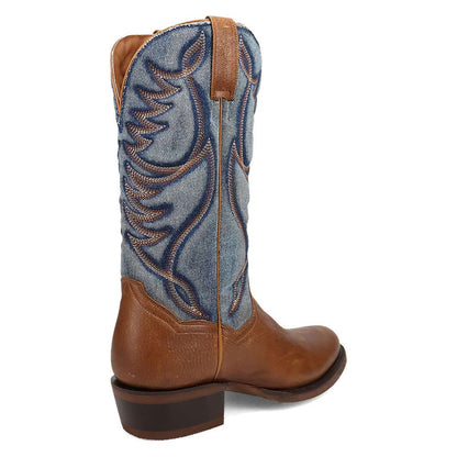 Dan Post Bullock Tan Leather Medium Toe Western Cowboy Boots (USA Men Size)