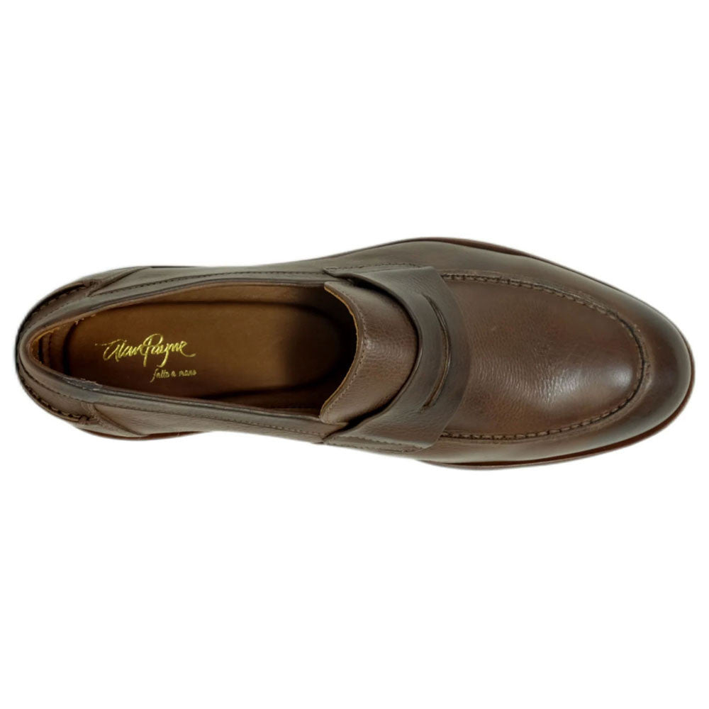 Alan Payne Naples Men's Brown Calfskin Moc Toe Dress Loafer