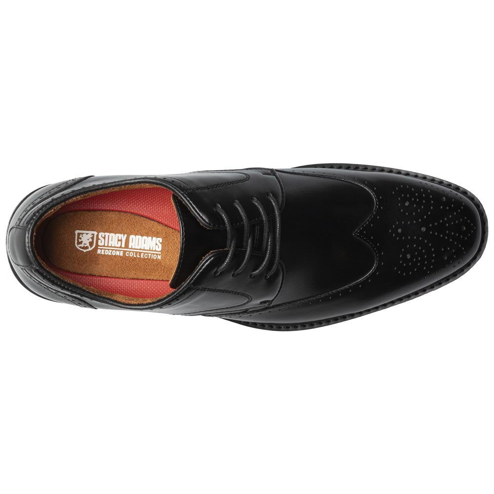 Stacy Adams Men’s Smooth Leather Wing Tip Black Oxfords Bennett