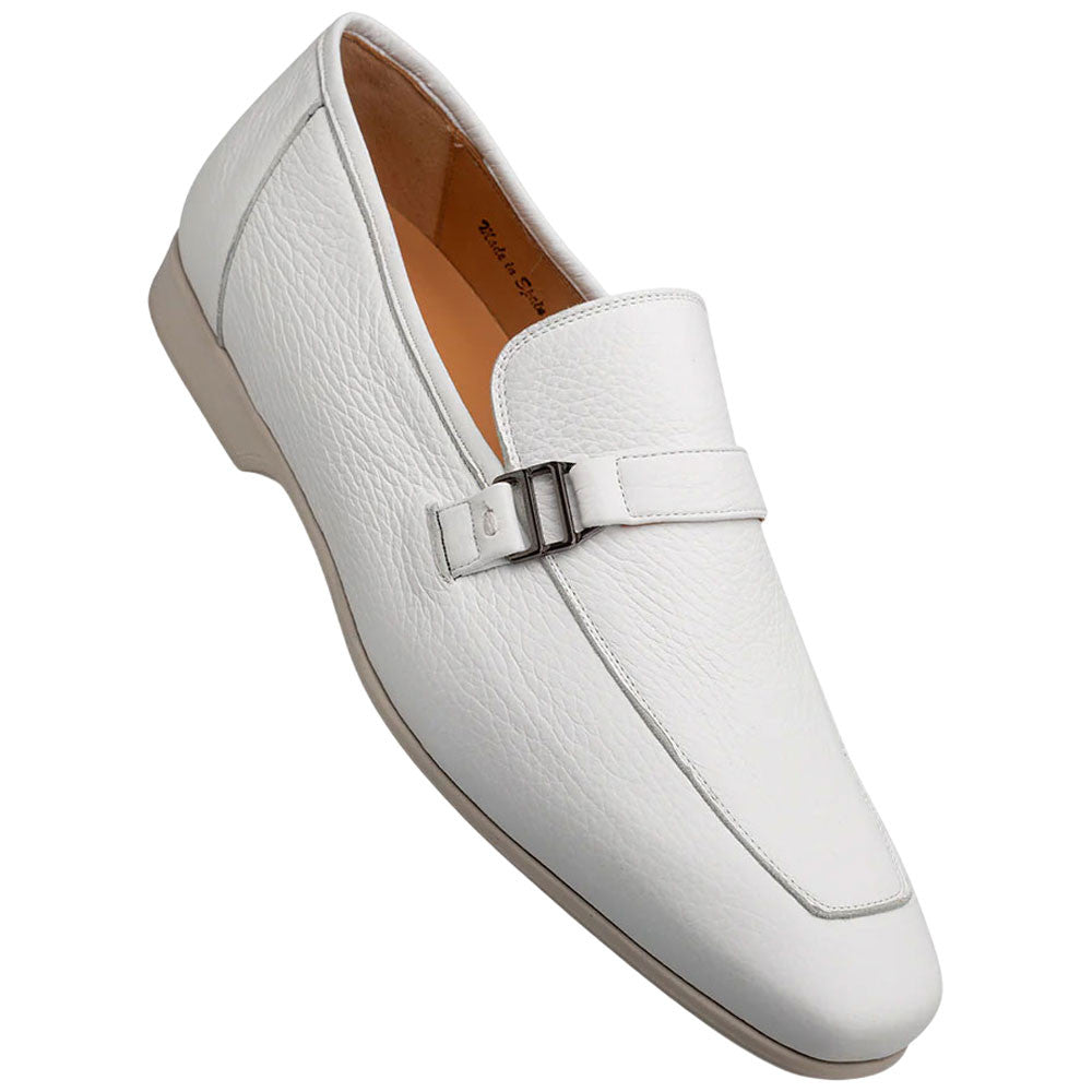 Mezlan Men's Alarcon White Deer Leather Soft Slip-On Luxury Loafer